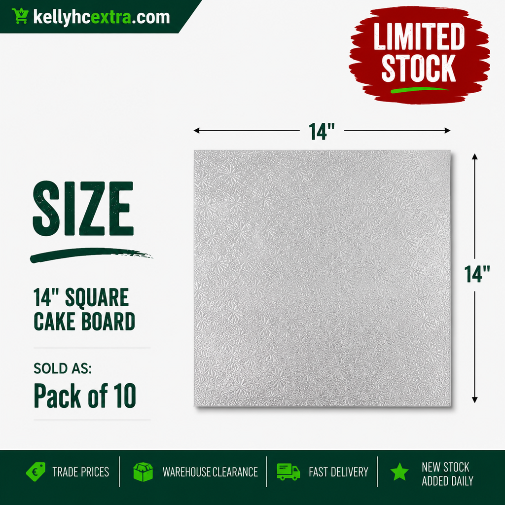 Silver Emboss Cake Boards - Square 14"