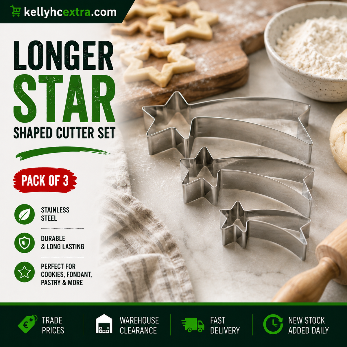 Longer Star Shaped Cutter Set