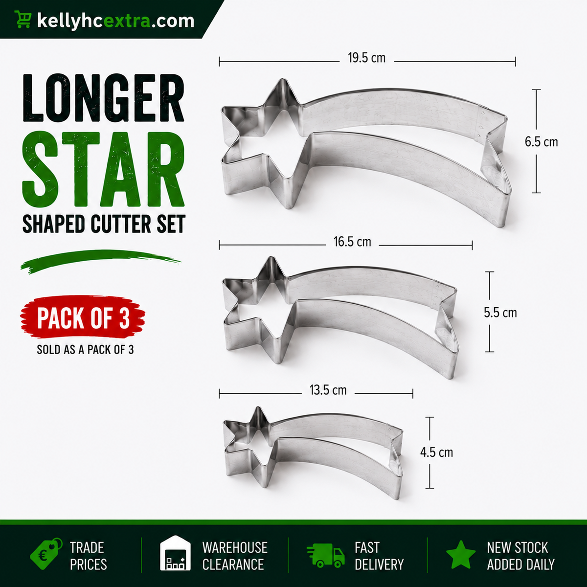 Longer Star Shaped Cutter Set