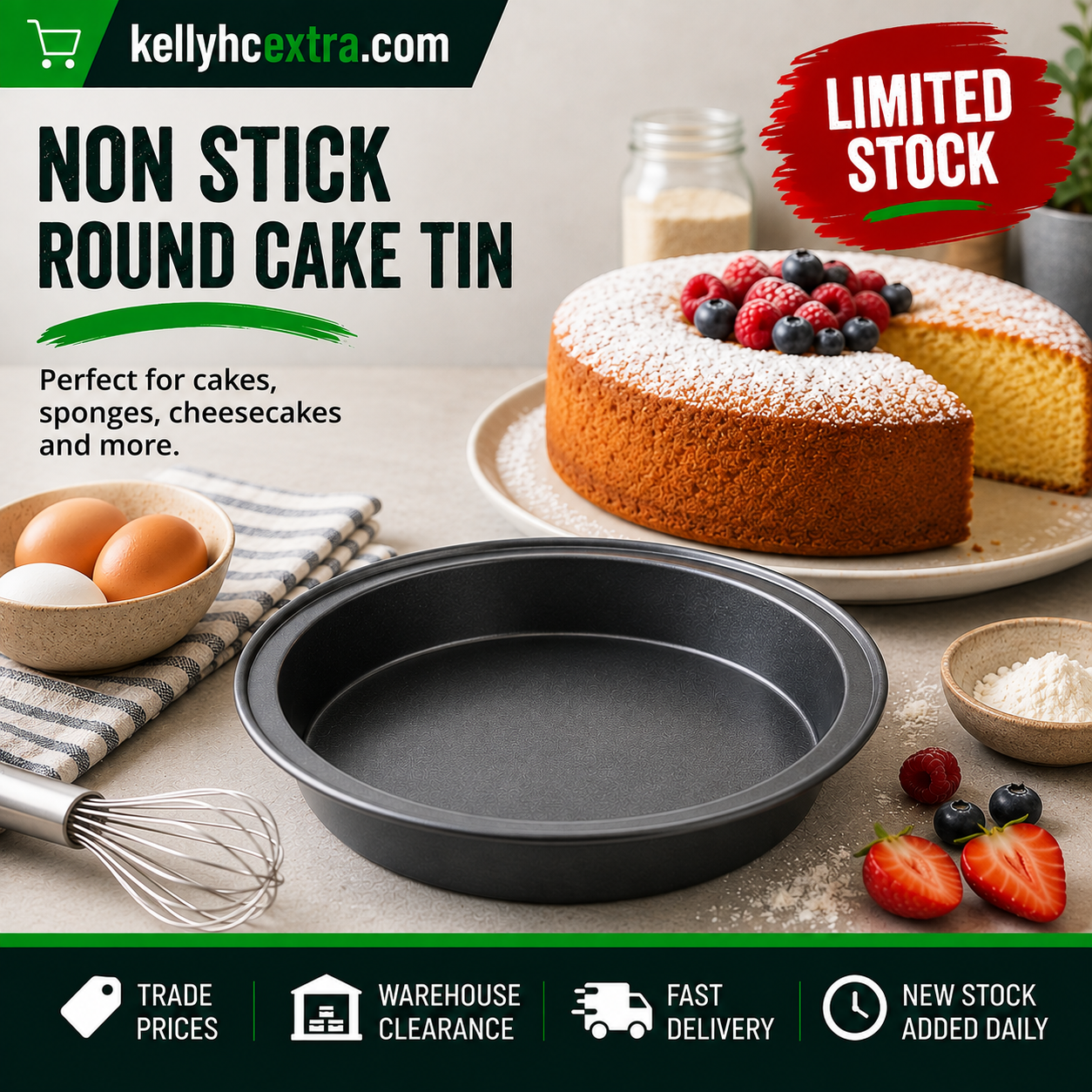 Round Non Stick Aluminium Cake Tin