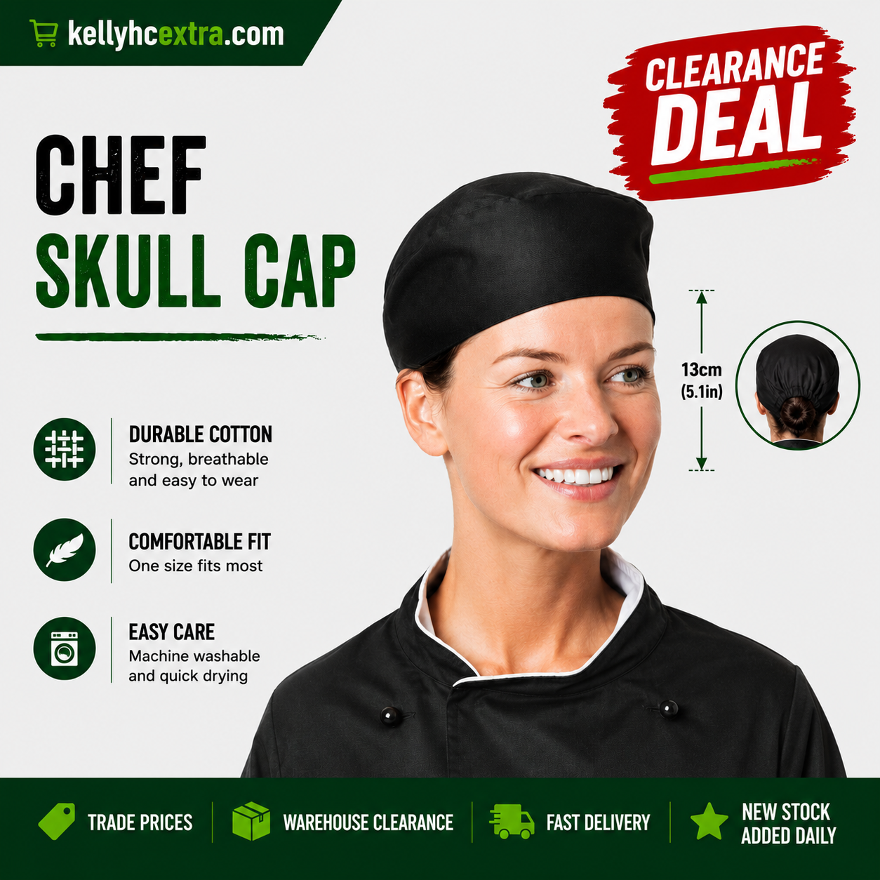 Bonchef Black Skull Cap