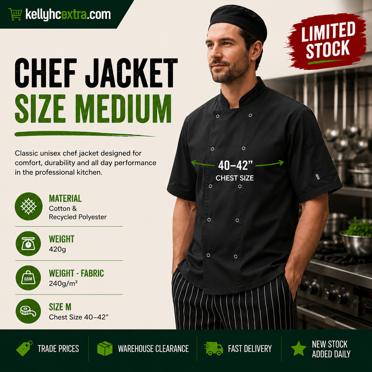 Vegas Chefs Jacket Black