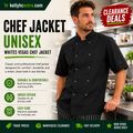 Vegas Chefs Jacket Black