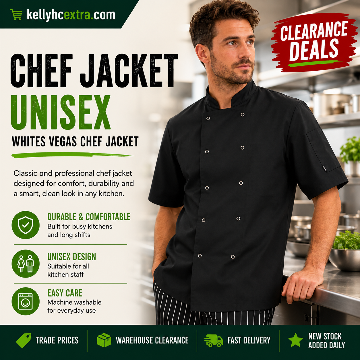 Vegas Chefs Jacket Black