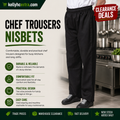 Nisbets Chef Trousers- Black