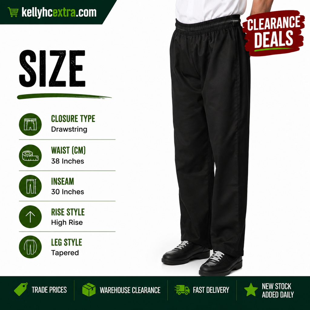 Nisbets Chef Trousers- Black