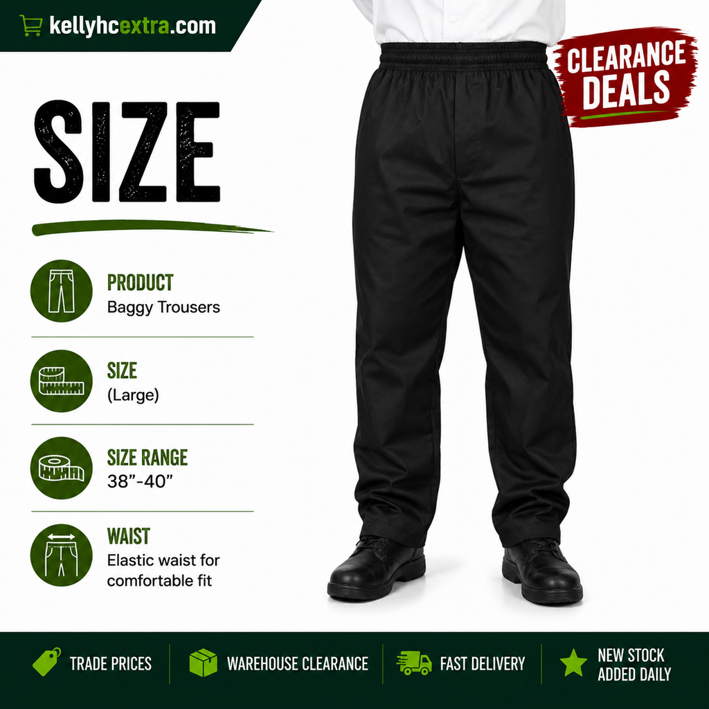 Gourmet Chef Black Baggy Trousers