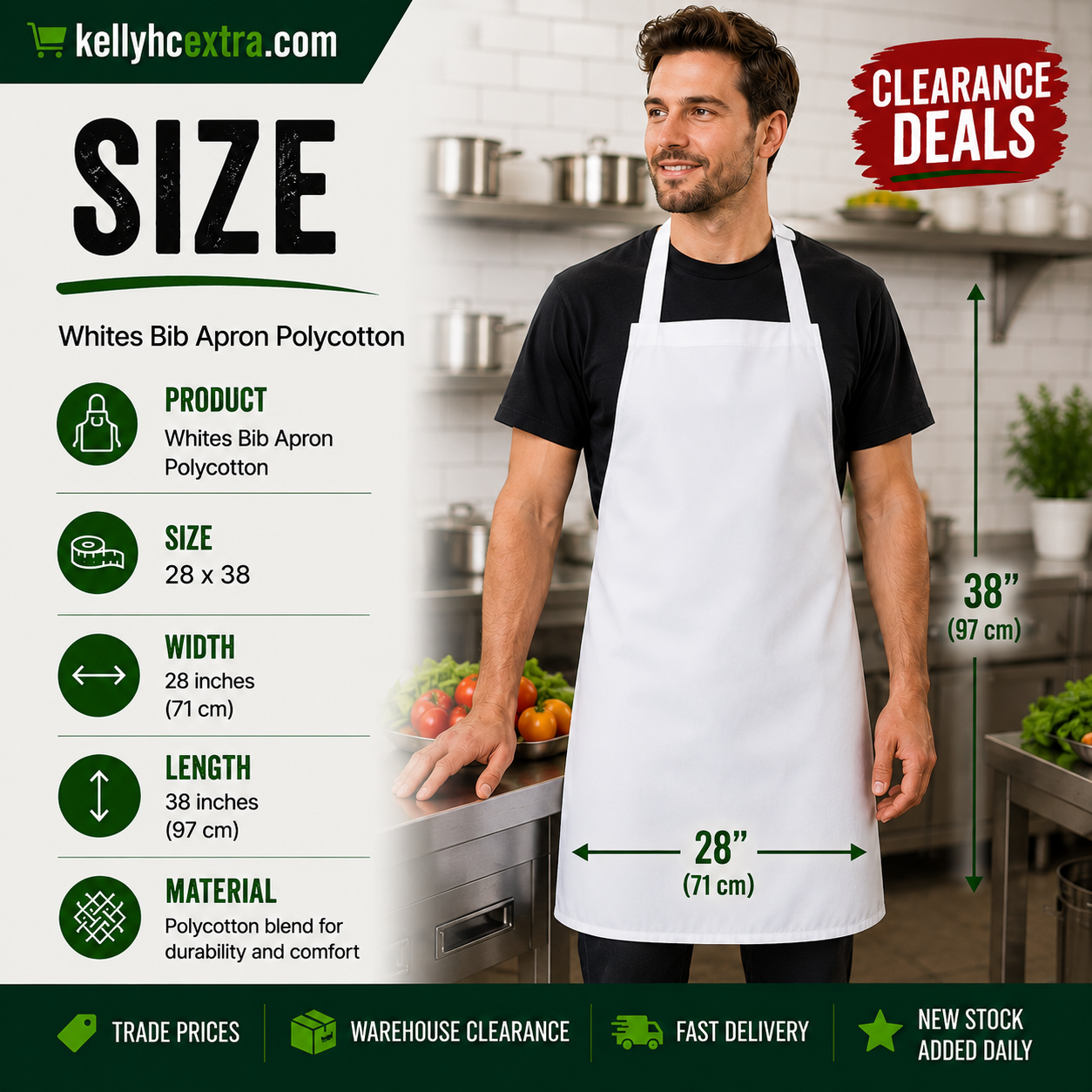 Whites Bib Apron