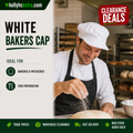White Bakers Peaked Cap