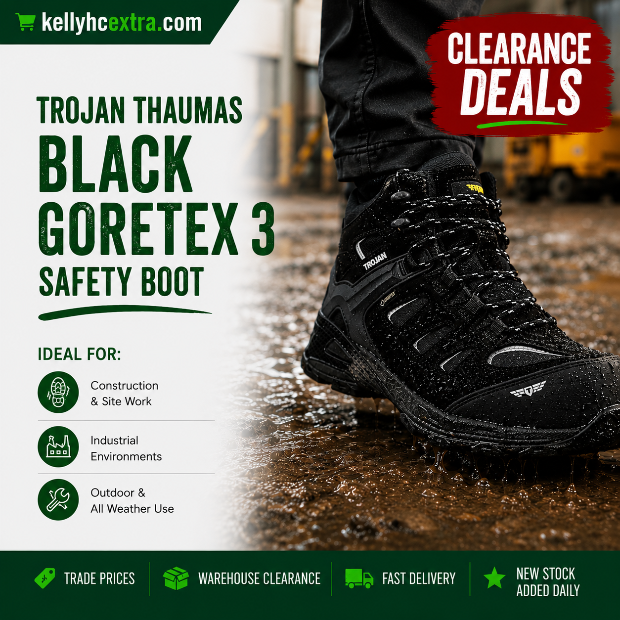 Trojan Traumas Gore-Tex S3 Black Safety Boots