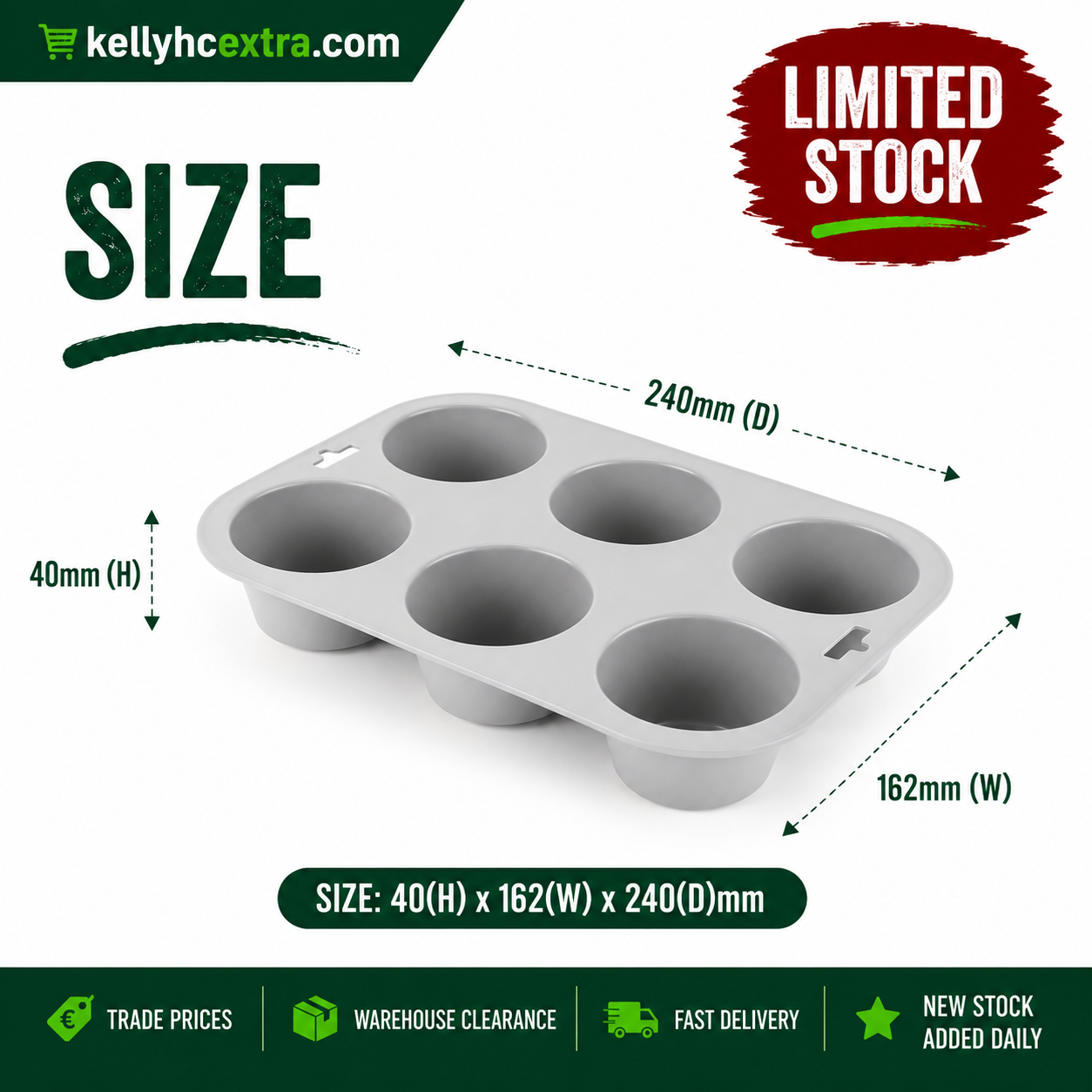 Flexible Silicone Six Cup Muffin Pan