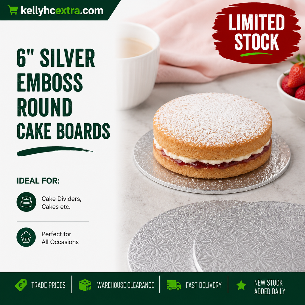Silver Emboss Cake Boards - Round 6"