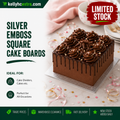 Silver Emboss Cake Boards - Square 14"