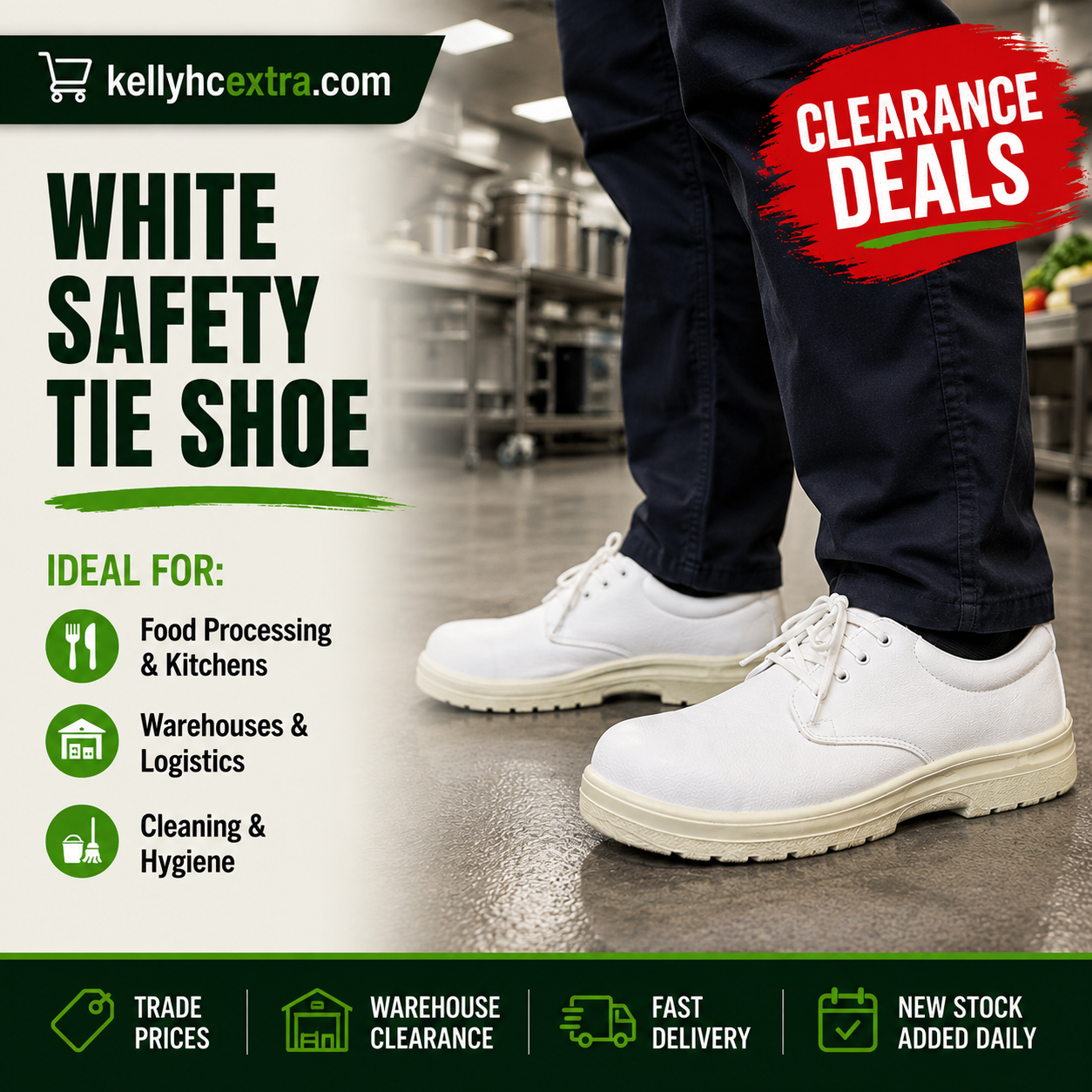 White Safety Tie Shoes